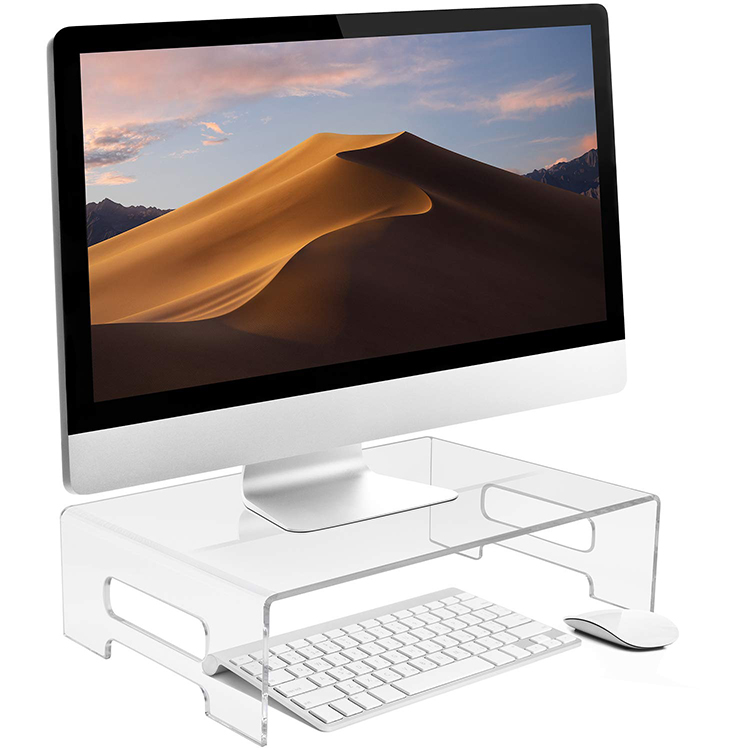 Acrylic Monitor Stand Clear Laptop Riser Computer Desktop Stand 